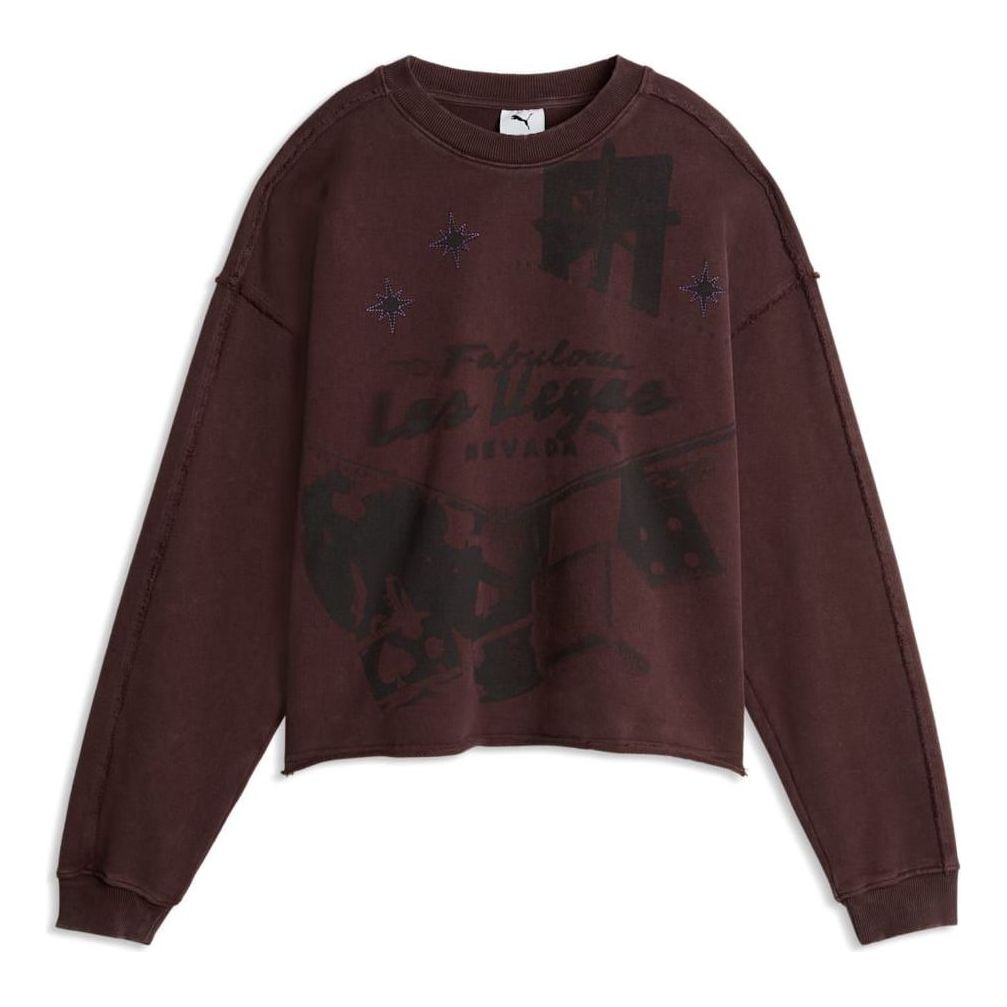 (WMNS) PUMA Las Vegas Relaxed Crew Sweatshirt 'Chocolate Fondue' 638582-33 - PUMA Professional Edition
