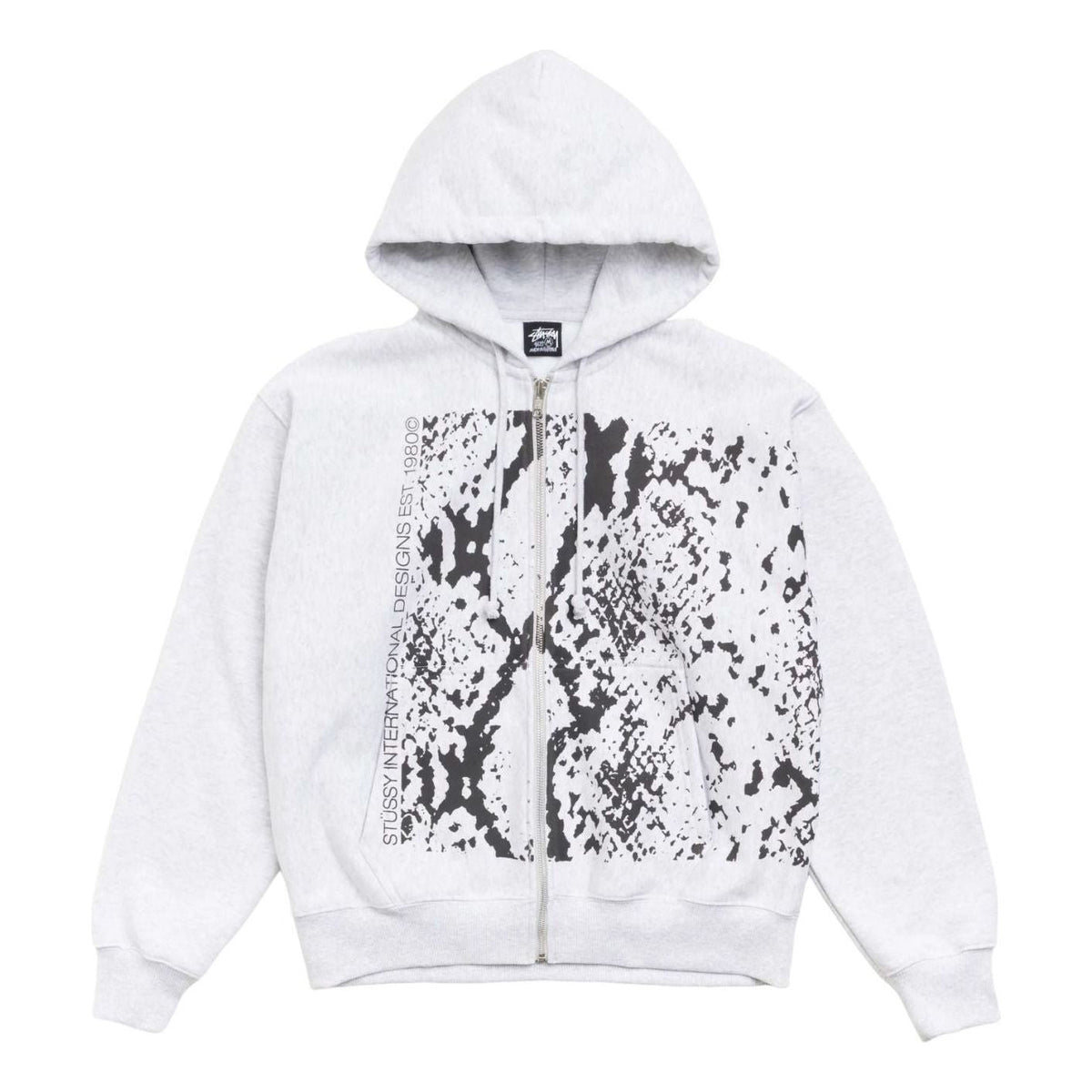Stussy Snakeskin Zip Hoodie 'Ash Heather' 1975199-ASHH - Stussy Professional Edition