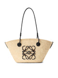 BORSA ANAGRAM BASKET PICCOLA IN PALMA IRACA E PELLE DI VITELLO