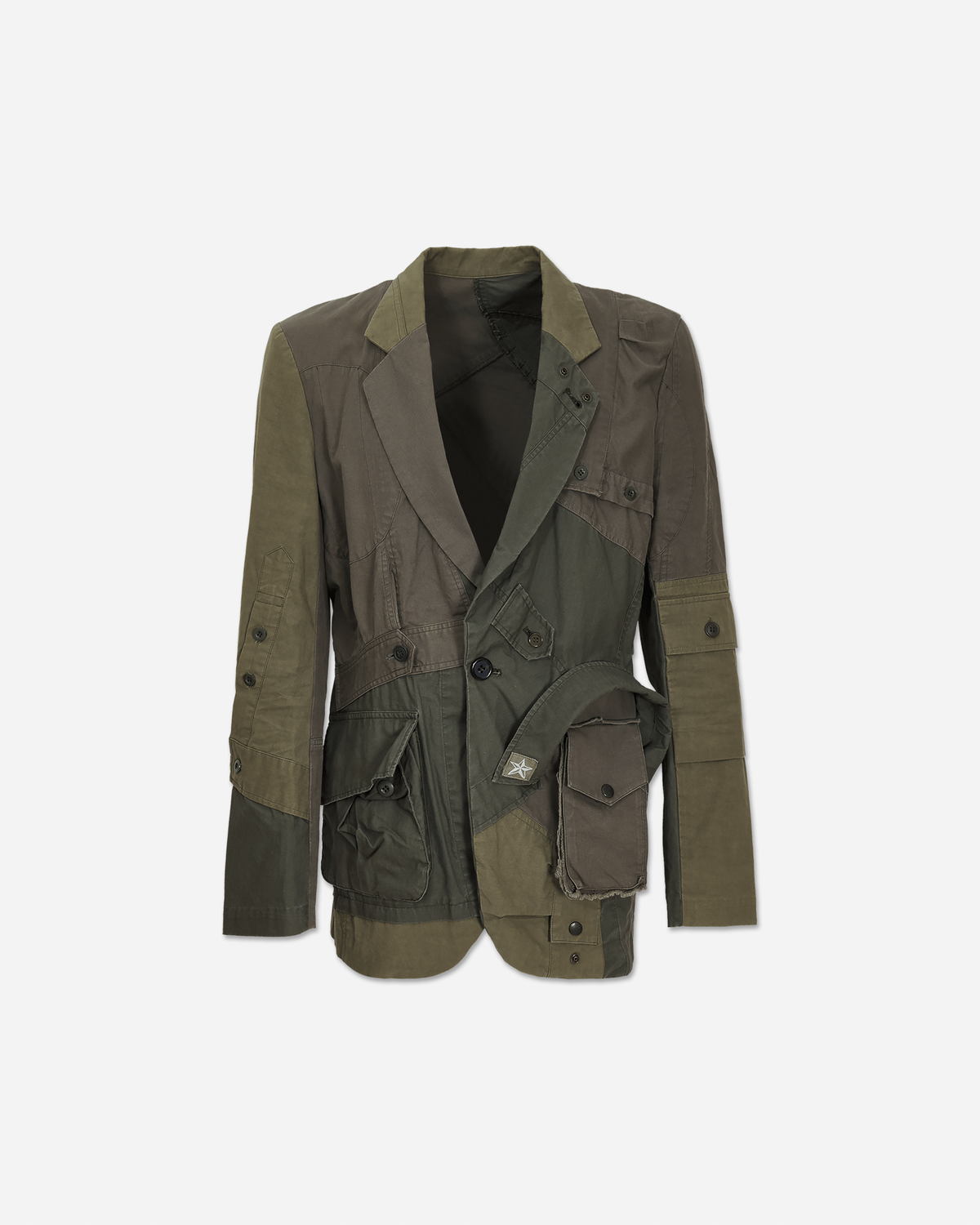 'But Beautiful II' Deconstructed Army Jacket Green