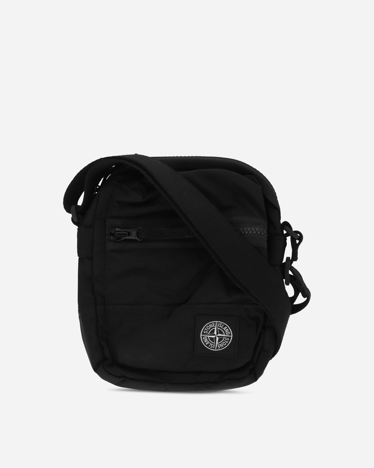 Coated Nylon Metal Crossbody Bag Black