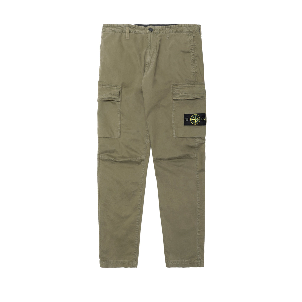Stone Island Organic Cotton Stretch Broken Twill 'OLD' Effect Cargo Pant Military Green