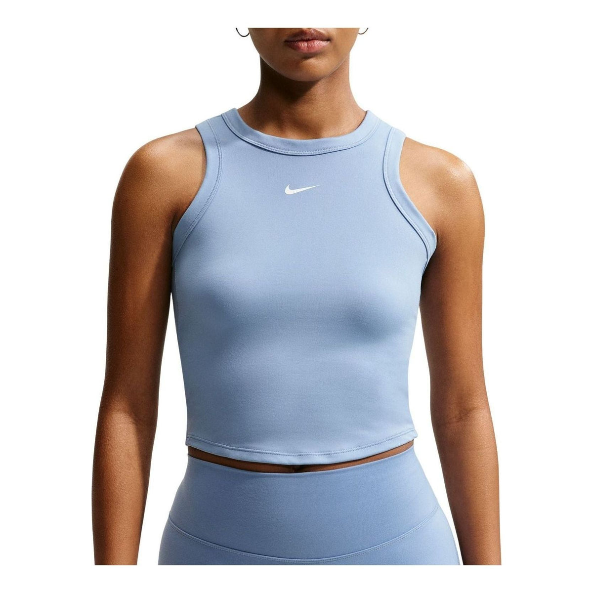 (WMNS) Nike One Fitted Dri-FIT Cropped Tank Top 'Work Blue White' FN2806-486 - Nike Professional Edition