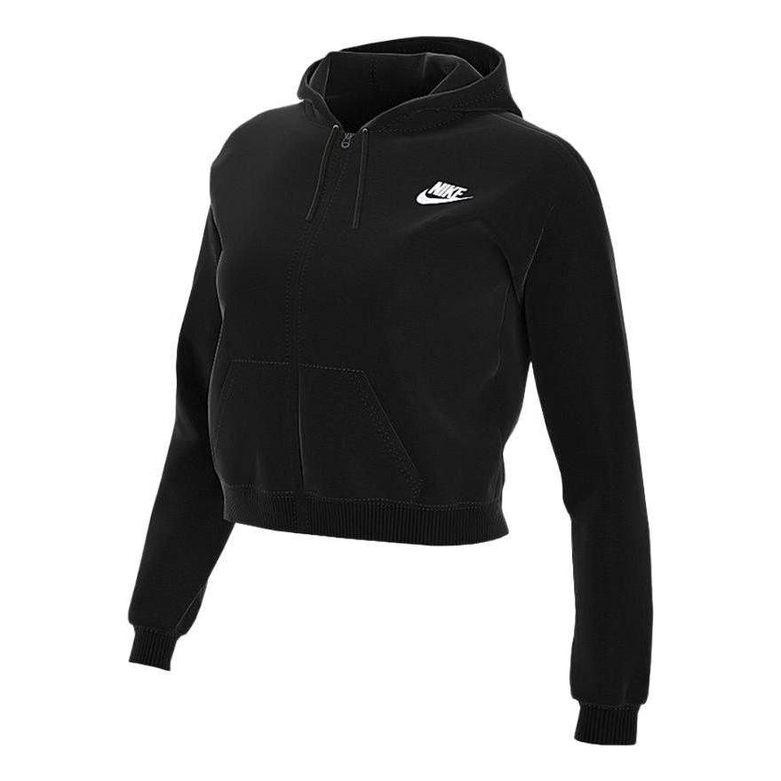 (WMNS) Nike Sportswear Logo Hoodie 'Black' CV8619-010