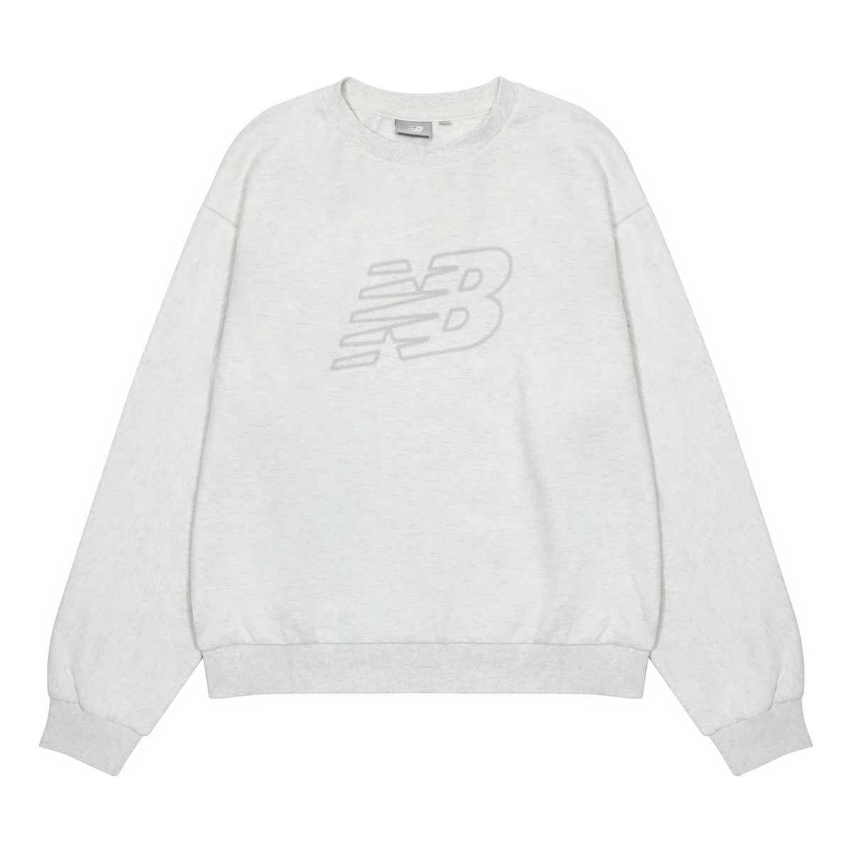 (WMNS) New Balance Logo Sweatshirt Asia Sizing 'White Grey' 5CC39752-OA