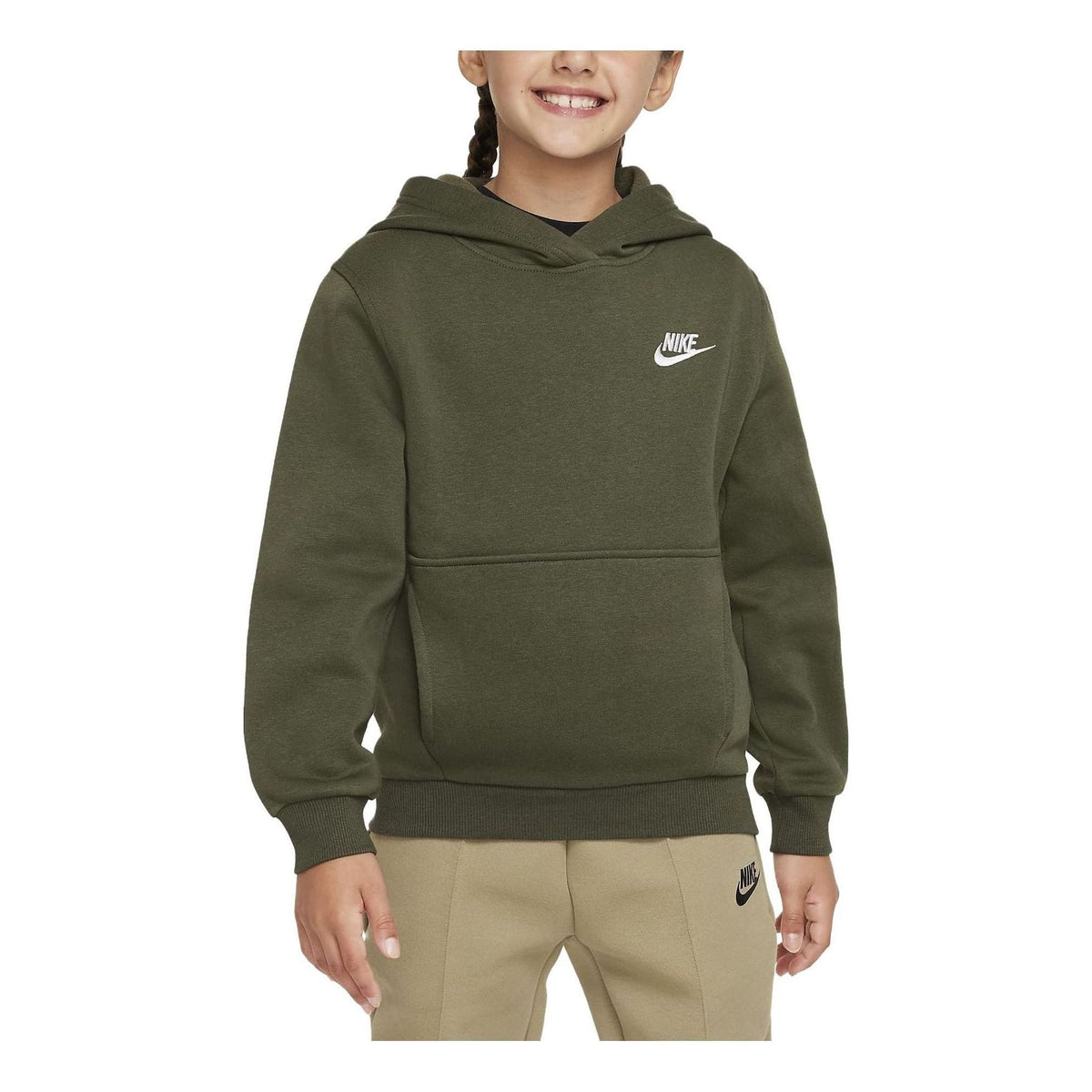 (GS) Nike Sportswear Club Fleece Pullover Hoodie 'Olive Green' FD3000-325
