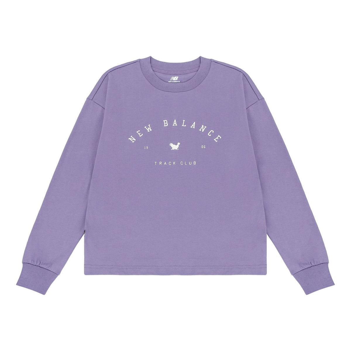 (WMNS) New Balance Logo Long Sleeve Sweatshirt Asia Sizing 'Light Purple' WT23558-MCY