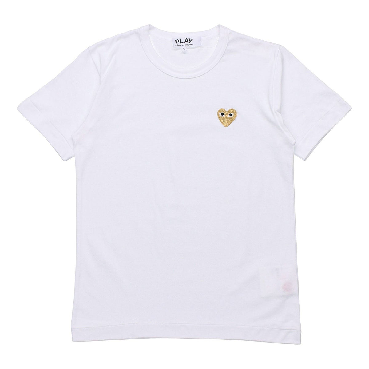 (WMNS) COMME des GARCONS PLAY Gold Heart Logo Tee 'White' AZ-T215-051-4