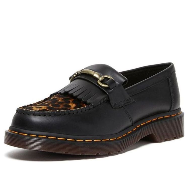 Dr. Martens Adrian Snaffle Hair On Loafers 'Black Leopard' 27730001