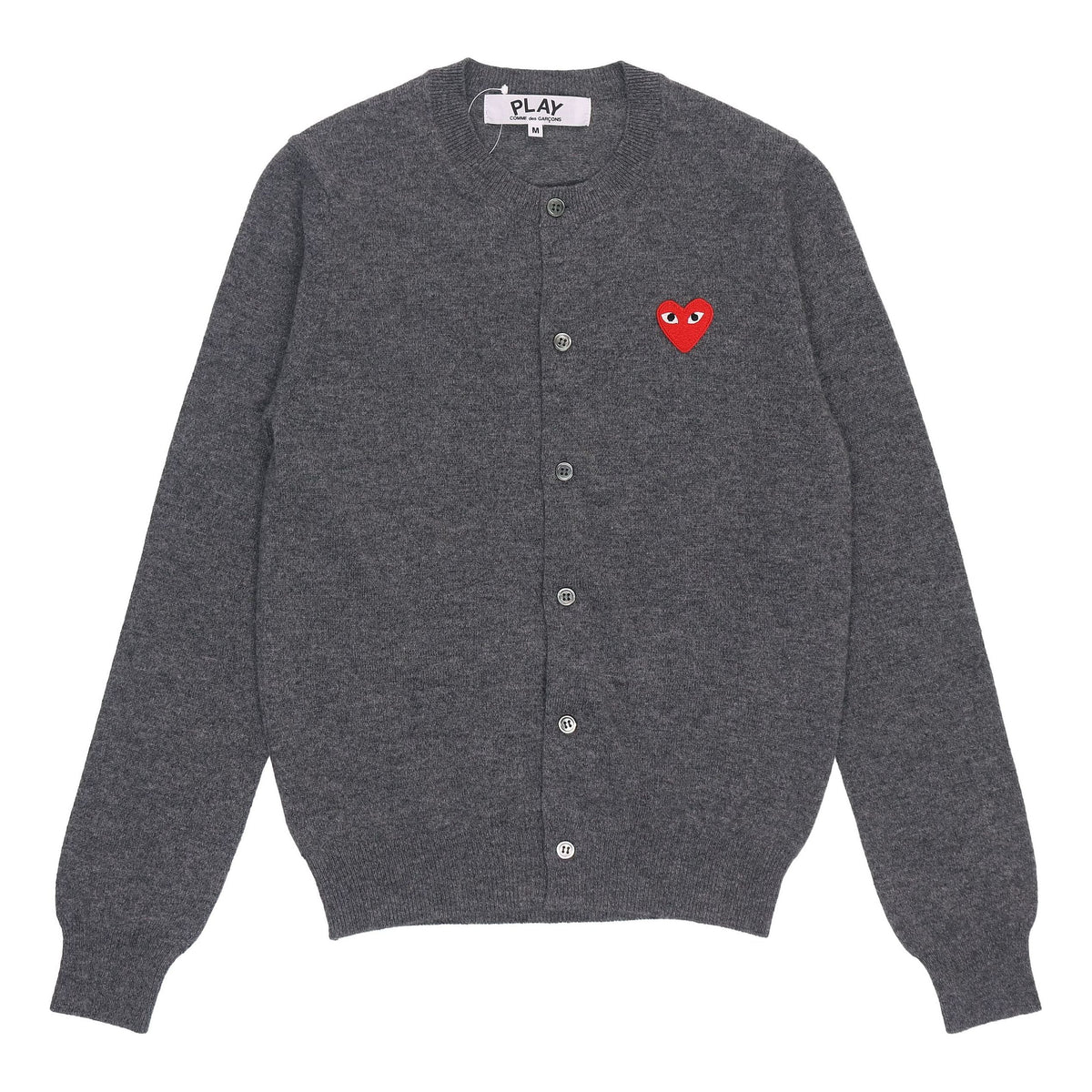 (WMNS) COMME des GARCONS PLAY Cardigan Red Emblem 'Grey' AZ-N007-051-3