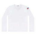 COMME des GARCONS PLAY SS25 x Invader Double Pixel Heart Long Sleeve T-Shirt 'White' AZ-T330-051-3
