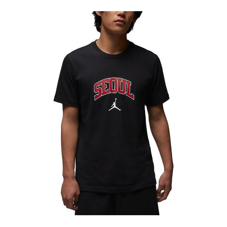 Air Jordan Seoul City T-shirt Asia Sizing 'Black Red' DX5598-010