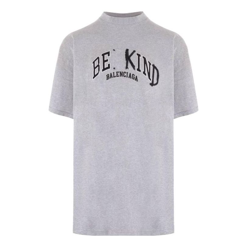 Balenciaga BE KIND Crewneck T-shirt 'Grey' 739028TPVD51167
