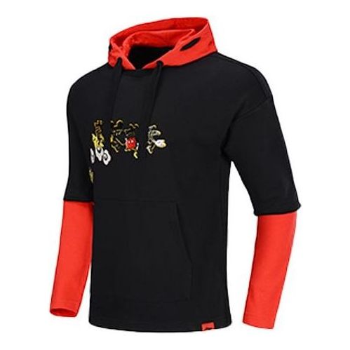 Li-Ning x Disney Loose Apricot Hoodie 'Black Red' AWDQ133-1