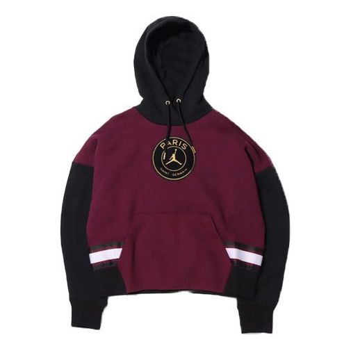 (WMNS) Air Jordan x Paris Saint-Germain Fleece Hoodie 'Bordeaux' CU5282-610