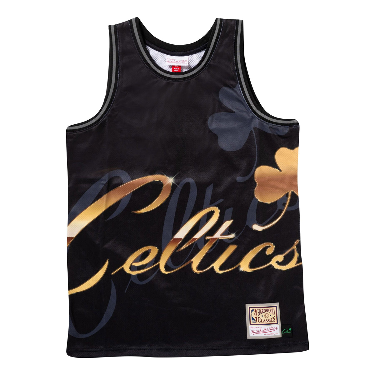 Mitchell & Ness x NBA Boston Celtics Big Face 4.0 Tank 'Black Gold' TMTK1258-BCEYYPPPBLCK