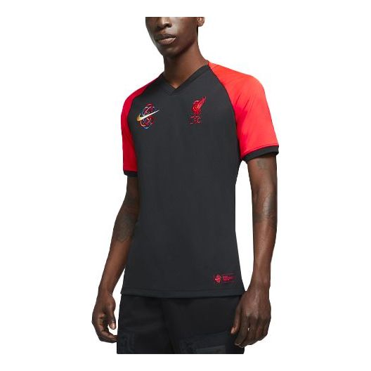 Nike Liverpool color block Football Quick-drying Short Sleeve Men's Black DJ1452-165