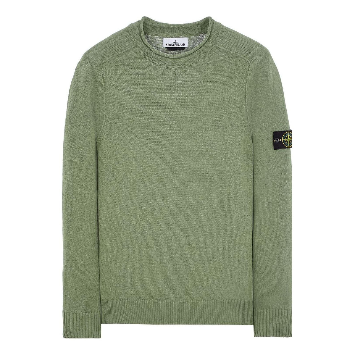 STONE ISLAND Logo Patch Crewneck Knitted Jumper 'Green' 7815528D3-V0055