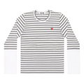 COMME des GARCONS PLAY L/S Bi-Colour Stripe White Sleeve T-Shirt 'Grey White' AZ-T320-051-3